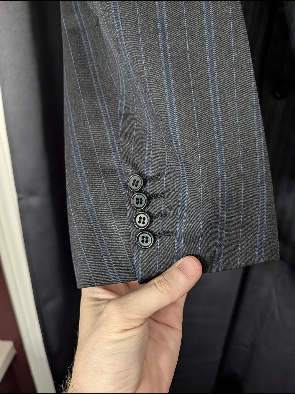 BRIONI Charcoal/Blue Striped SOFT Wool Two-Button Italian Sport Coat 48L